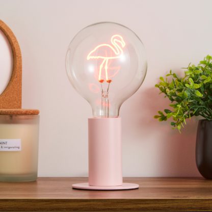 An Image of Eban Flamingo Table Lamp Pink