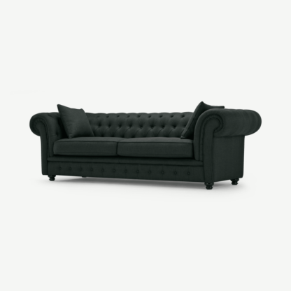 2ec3305dd5f8fff2f5ee2b6a8f7080f8b4753d53857c7a43da0cbc21e22cf657-1.png An Image of Branagh 3 Seater Chesterfield Sofa, Anthracite Grey