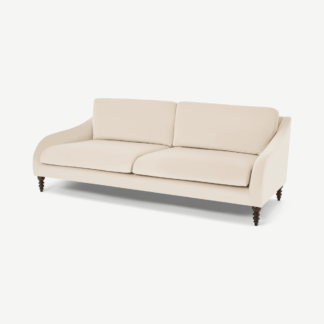An Image of Andrin 3 Seater Sofa, Natural Recycled Velvet