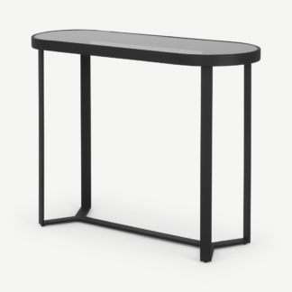 An Image of Aula Console Table, Black & Grey Glass
