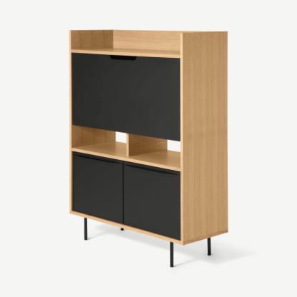 An Image of Devi Bureau, Oak & Black