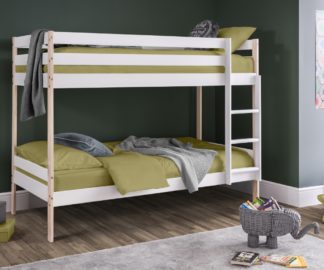 An Image of Nova White and Oak Bunk Bed Frame - 3ft Single