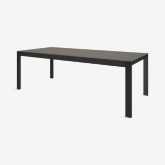 An Image of Corinna 10 Seat Dining Table, Concrete & Black