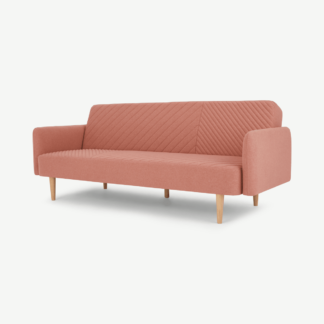 An Image of Ryson Click Clack Sofa Bed with Arms, Dusk Pink