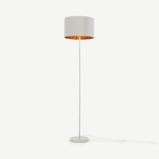 An Image of Jacy Floor Lamp, Grey & Copper