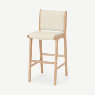 An Image of Rami Bar Stool, Faux Sheepskin & Natural