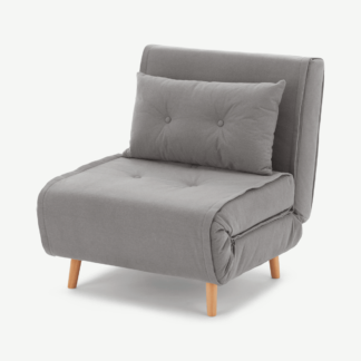 An Image of Haru Single Sofa Bed, Marshmallow Grey