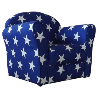 An Image of Children's Blue and White Stars Mini Armchair