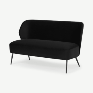 An Image of Topeka 2 Seater Sofa, Black Velvet