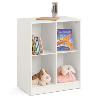 An Image of Pluto Stone White Wooden Bookcase