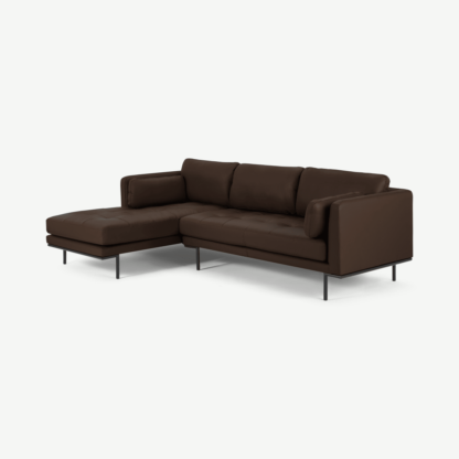 An Image of Harlow Left Hand Facing Chaise End Sofa, Denver Dark Brown Leather