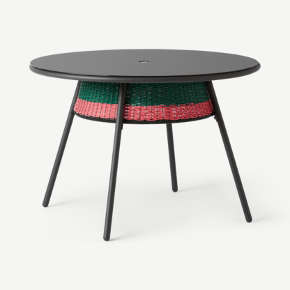 An Image of Yuri Garden Dining Table, Multi Woven Pink