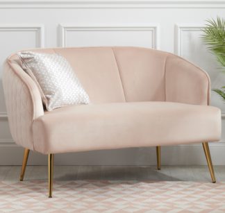 An Image of Bella Pink Fabric 2 Seater Sofa