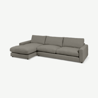 An Image of Arni Large Left Hand Facing Chaise End Sofa, Dove Grey Boucle