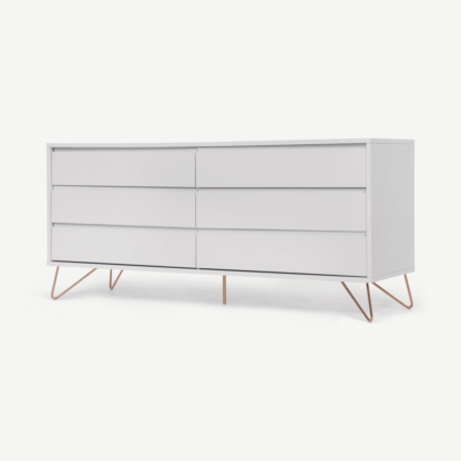 3599dc870943819b157ffee4fd613fb1c6b77916fc3906ba3b475d34bb236b33-1.png An Image of Elona Wide Chest Of Drawers, Grey & Copper