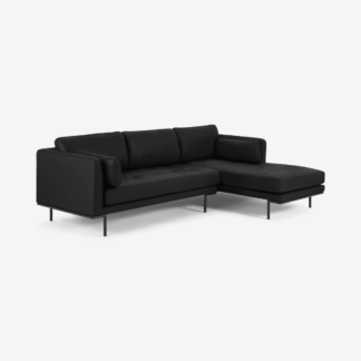 An Image of Harlow Right Hand Facing Chaise End Sofa, Denver Black Leather