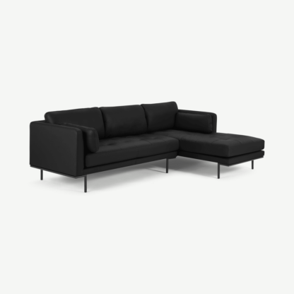 35b3903740d76d865070b33cf24b1a96a2e5f9586e3a0c3076c2bc331b5500b6-1.png An Image of Harlow Right Hand Facing Chaise End Sofa, Denver Black Leather
