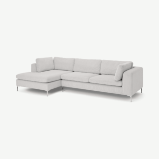 An Image of Monterosso Left Hand Facing Chaise End Sofa, Stone Grey Corduroy Velvet
