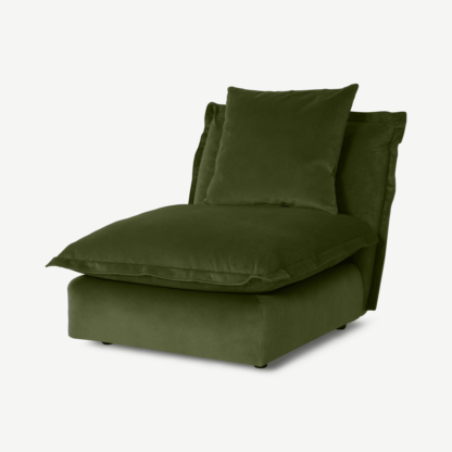 An Image of Fernsby Armless Modular Chair, Moss Recycled Velvet