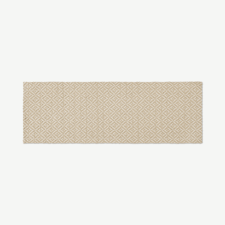 An Image of Mira Flatweave Runner, 66 x 200cm, Soft Taupe