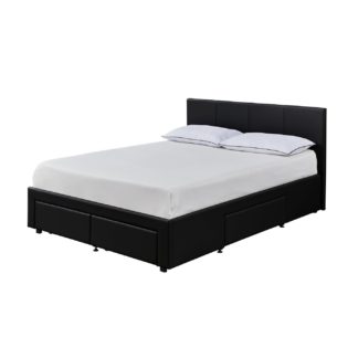 An Image of Habitat Lavendon 4 Drawer Double Bed Frame - Black