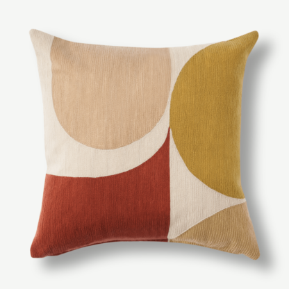 An Image of Zayyan Embroidered Cushion, 45 x 45cm, Terracotta