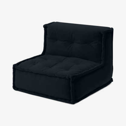 An Image of Sully Modular Floor Cushion, Twilight Blue Velvet