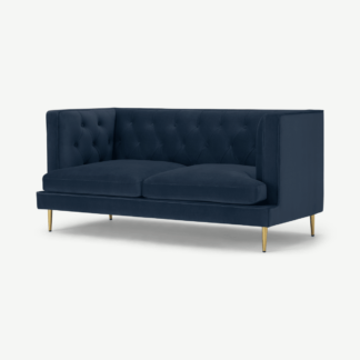An Image of Goswell 2 Seater Sofa, Sapphire Blue Velvet