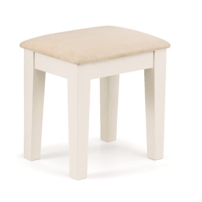 An Image of Portland Stone White and Oak Dressing Stool