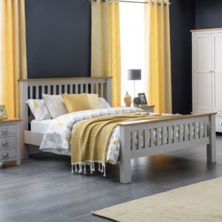 An Image of Richmond Grey and Oak Wooden Bed Frame - 5ft King Size