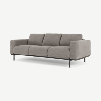 An Image of Jarrod 3 Seater Sofa, Washed Grey Cotton