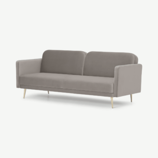 An Image of Eulia Click Clack Sofa Bed, Alaska Grey Velvet