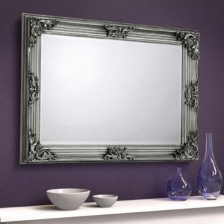 An Image of Rococo Pewter Wall Mirror - 110 x 80 cm
