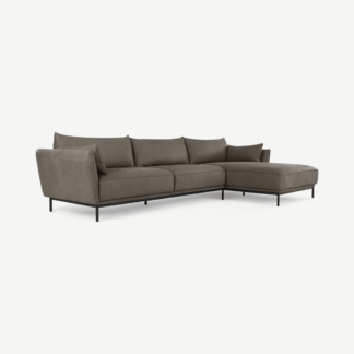 An Image of Odelle Right Hand Facing Chaise End Corner Sofa, Texas Grey Leather