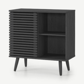 An Image of Tulma Compact Cupboard, Black Wood Effect