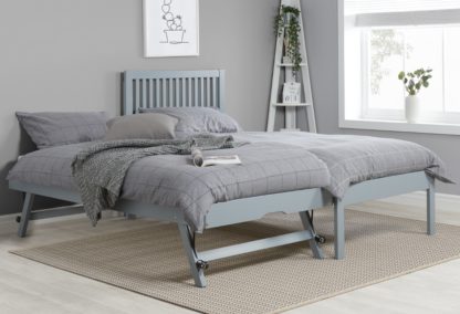 3da90a14454c98c3c52aaa68db15fd2e508fb06d1f74c73a0f170a0c97afcf14.jpg An Image of Buxton Grey Wooden Guest Bed Frame - 3ft Single
