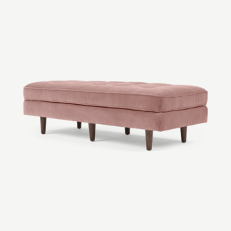 An Image of Scott Ottoman Bench, Blush Pink Cotton Velvet