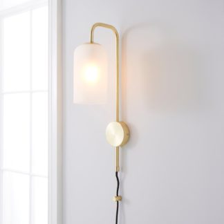 An Image of Palazzo Gold Effect Easy Fit Plug In Wall Light Gold