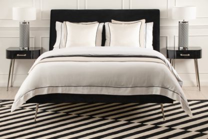 An Image of Mason Black Bed - Shiny Silver Legs