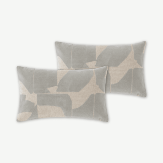 An Image of Rudzi Set of 2 Cushions, 30 x 50cm, Soft Taupe