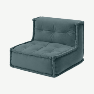 An Image of Sully Modular Floor Cushion, Marine Green Velvet
