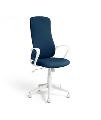 An Image of Habitat Quin Fabric Office Chair - Blue