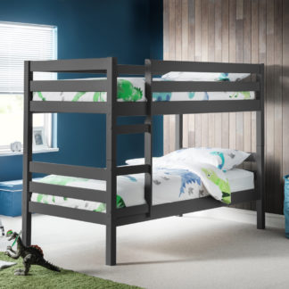 An Image of Camden Anthracite Wooden Bunk Bed Frame - 3ft Single