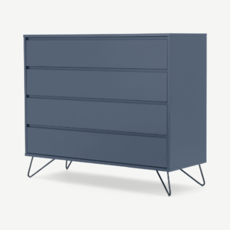 An Image of Elona Chest of Drawers, Slate Blue & Black