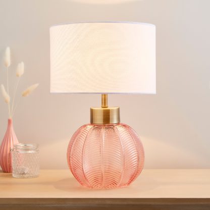 4107d81addda1a5fc1a809b3f2c789c1bfa520043846f1544b58e4a4e71ae4a2.jpg An Image of Colleen Glass Table Lamp Pink