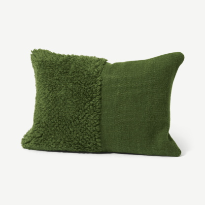 An Image of Bebeto Wool Cushion, 40 x 55cm, Moss Green
