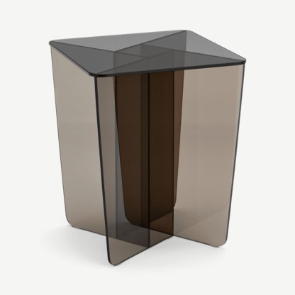 41c4ab609d2ed32beebaa2e67d77f773769a4f9ea6428cafed087f75c3cfd4c2-1.png An Image of Oki Side Table, Smoked Grey & Amber Glass