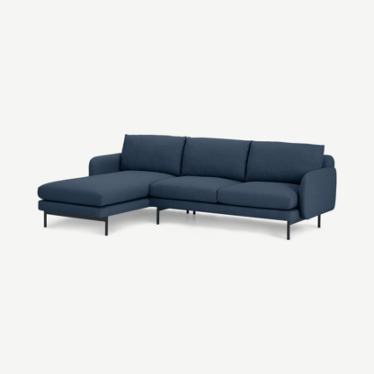 An Image of Miro Left Hand Facing Chaise End Corner Sofa, Midnight Weave