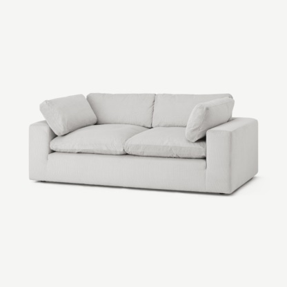 An Image of Samona 2.5 Seater Sofa, Stone Grey Corduroy Velvet
