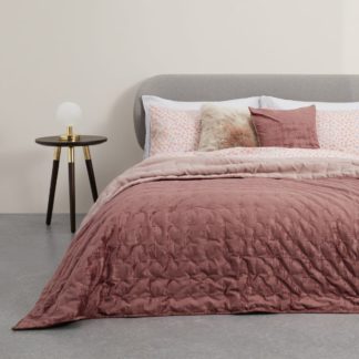 An Image of Tabitha Luxury Quilted Bedspread, 225 x 220cm, Dusky Pink